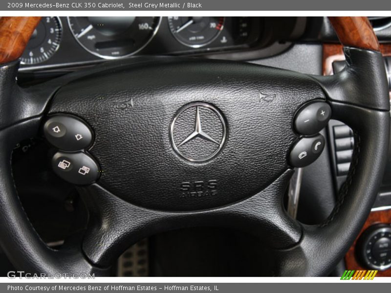 Steel Grey Metallic / Black 2009 Mercedes-Benz CLK 350 Cabriolet