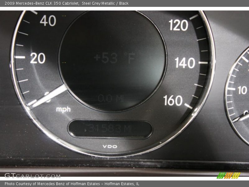 Steel Grey Metallic / Black 2009 Mercedes-Benz CLK 350 Cabriolet