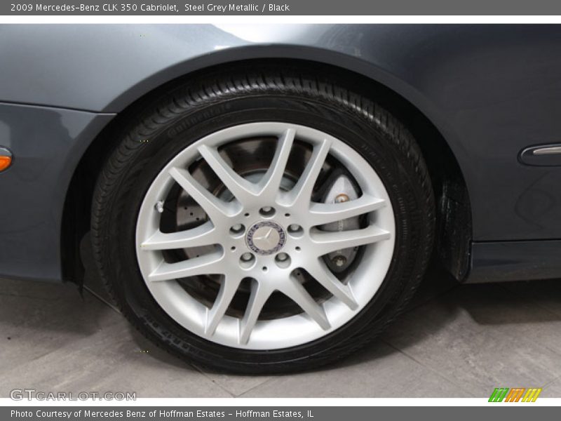 Steel Grey Metallic / Black 2009 Mercedes-Benz CLK 350 Cabriolet