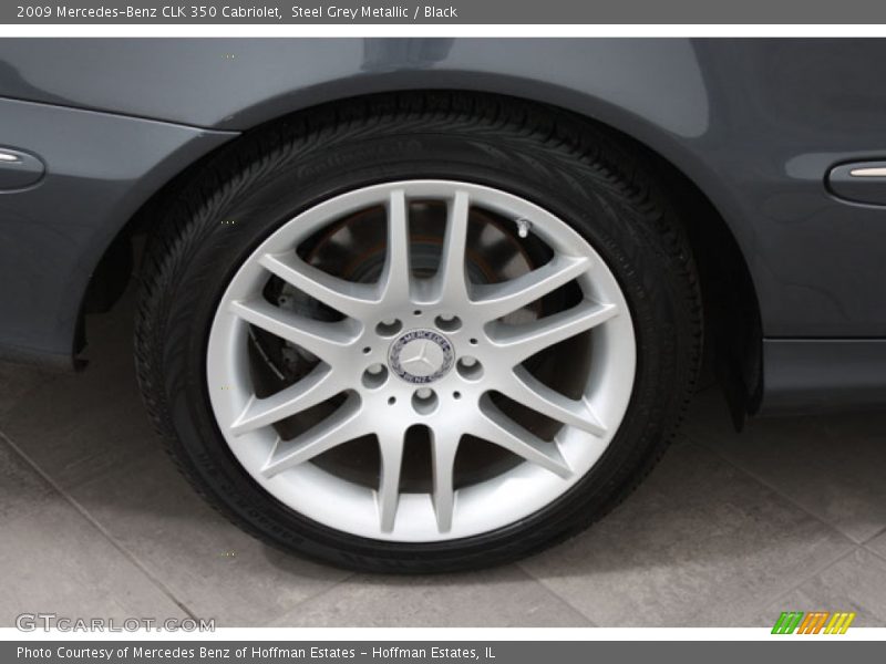 Steel Grey Metallic / Black 2009 Mercedes-Benz CLK 350 Cabriolet