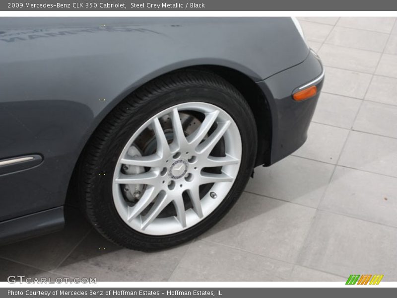 Steel Grey Metallic / Black 2009 Mercedes-Benz CLK 350 Cabriolet