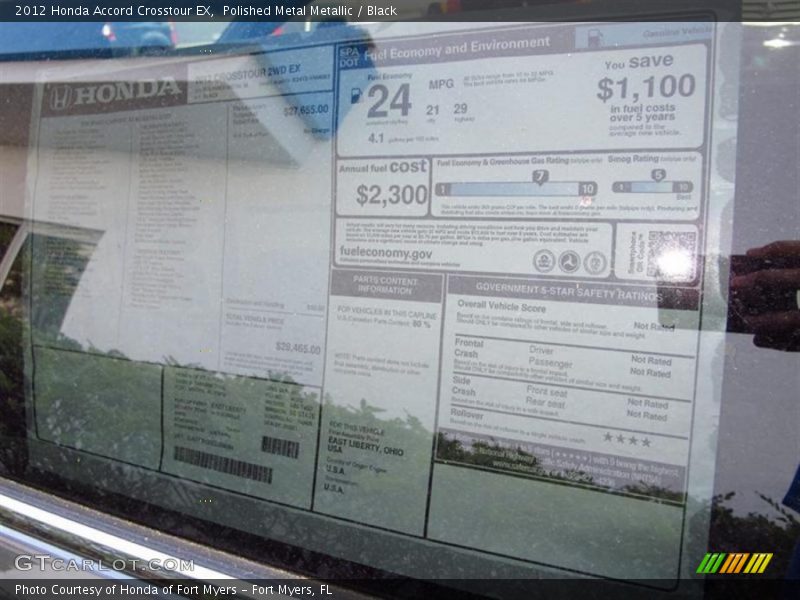  2012 Accord Crosstour EX Window Sticker