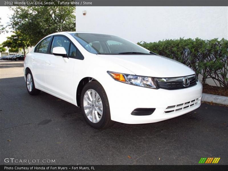 Taffeta White / Stone 2012 Honda Civic EX-L Sedan