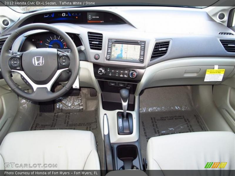 Taffeta White / Stone 2012 Honda Civic EX-L Sedan