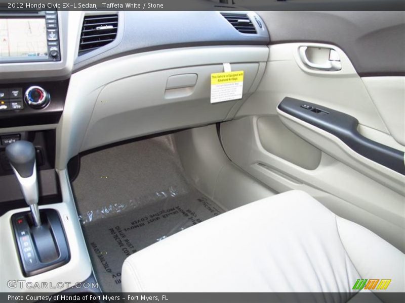 Taffeta White / Stone 2012 Honda Civic EX-L Sedan