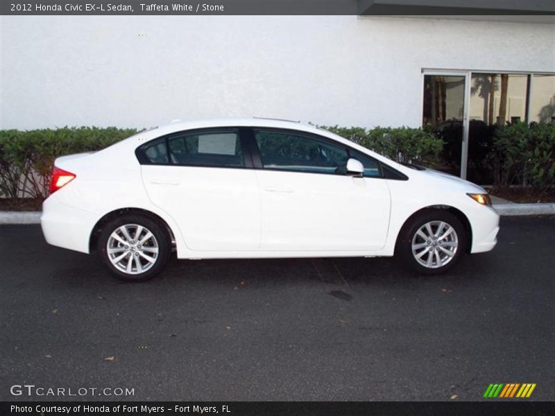 Taffeta White / Stone 2012 Honda Civic EX-L Sedan