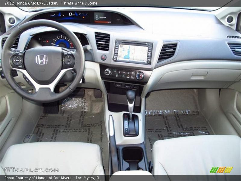 Taffeta White / Stone 2012 Honda Civic EX-L Sedan