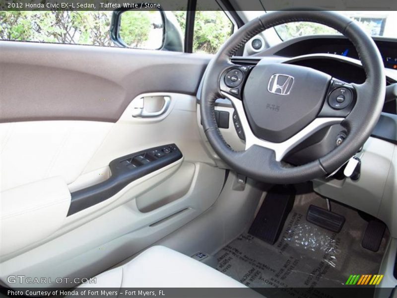 Taffeta White / Stone 2012 Honda Civic EX-L Sedan
