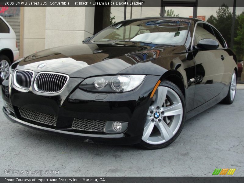 Jet Black / Cream Beige Dakota Leather 2009 BMW 3 Series 335i Convertible