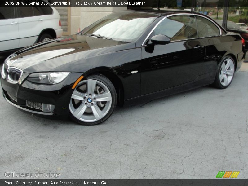 Jet Black / Cream Beige Dakota Leather 2009 BMW 3 Series 335i Convertible