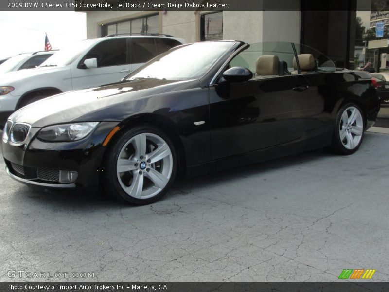 Jet Black / Cream Beige Dakota Leather 2009 BMW 3 Series 335i Convertible