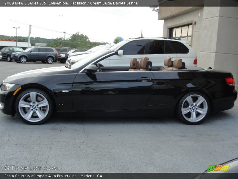 Jet Black / Cream Beige Dakota Leather 2009 BMW 3 Series 335i Convertible