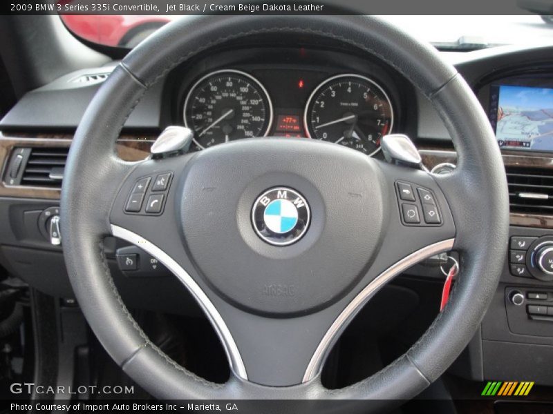 Jet Black / Cream Beige Dakota Leather 2009 BMW 3 Series 335i Convertible