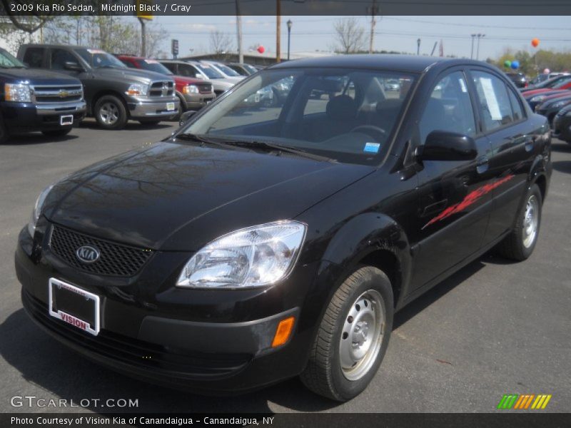 Midnight Black / Gray 2009 Kia Rio Sedan