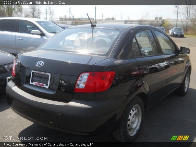 Midnight Black / Gray 2009 Kia Rio Sedan