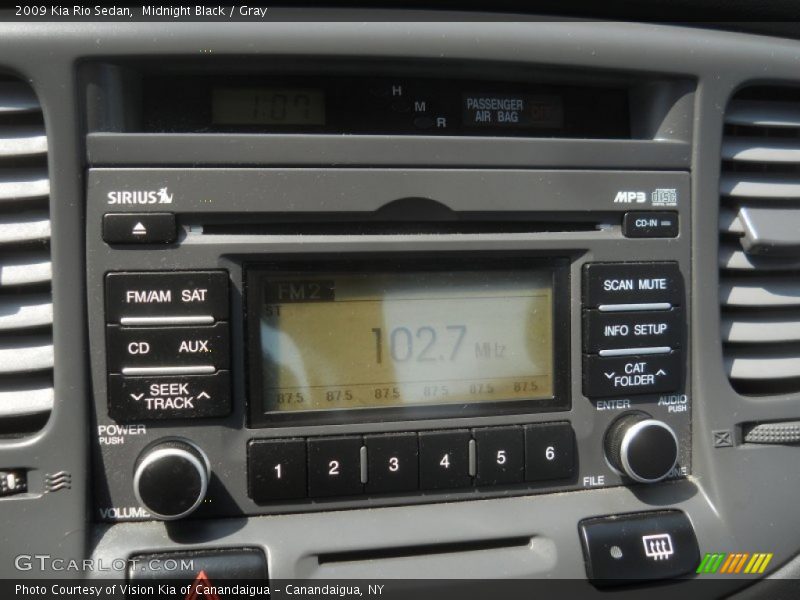 Midnight Black / Gray 2009 Kia Rio Sedan