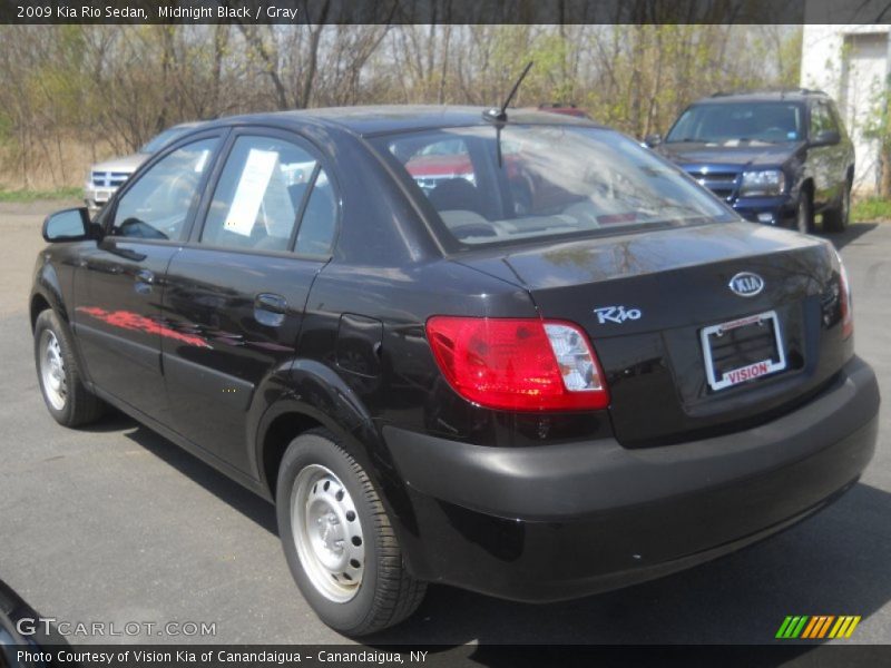 Midnight Black / Gray 2009 Kia Rio Sedan