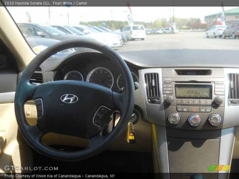Pearl White / Camel 2010 Hyundai Sonata GLS