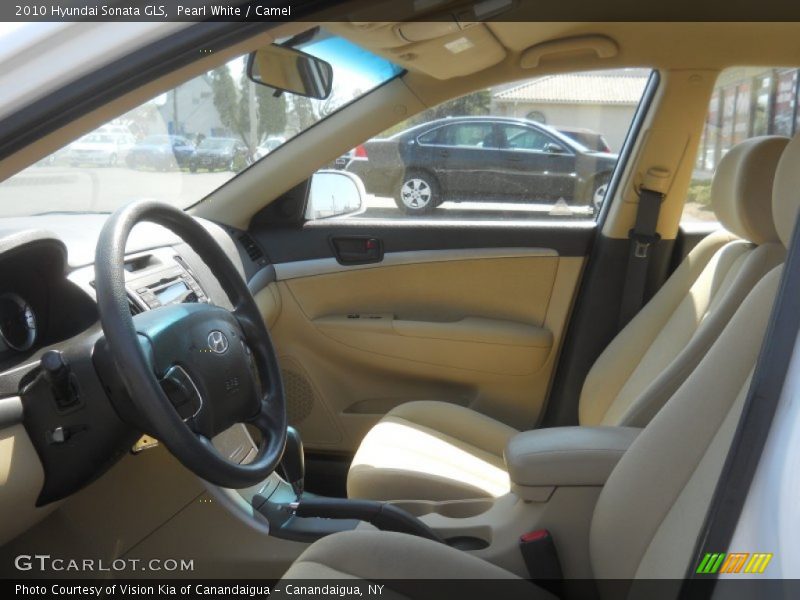 Pearl White / Camel 2010 Hyundai Sonata GLS