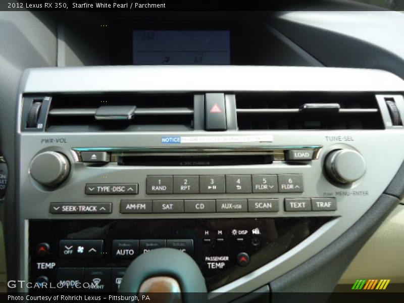 Controls of 2012 RX 350