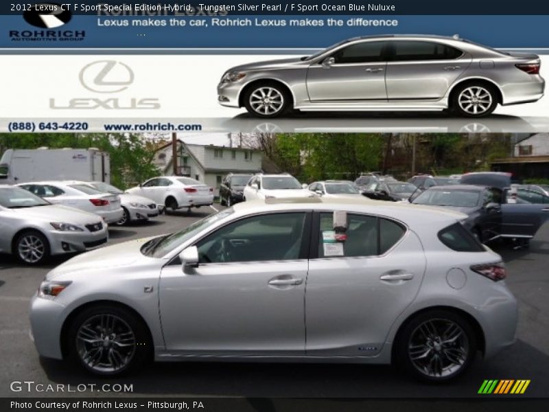 Tungsten Silver Pearl / F Sport Ocean Blue Nuluxe 2012 Lexus CT F Sport Special Edition Hybrid