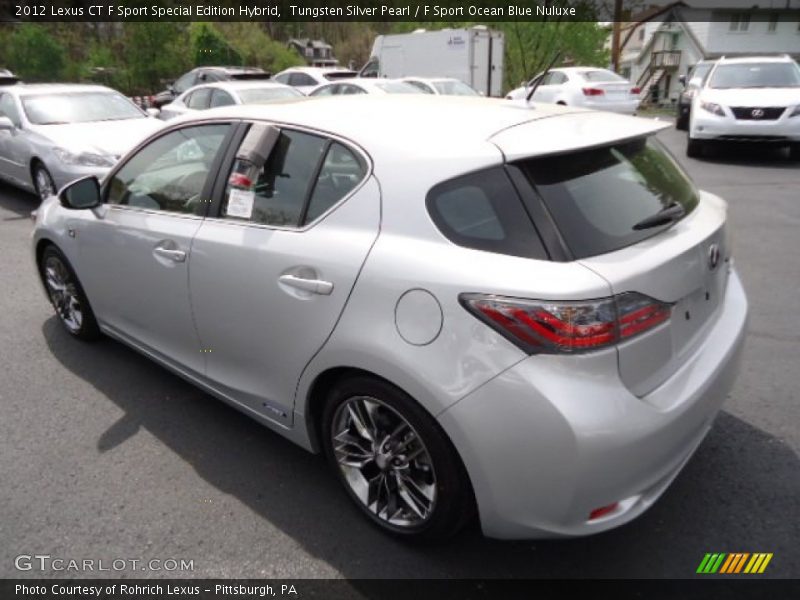 Tungsten Silver Pearl / F Sport Ocean Blue Nuluxe 2012 Lexus CT F Sport Special Edition Hybrid