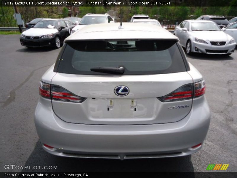 Tungsten Silver Pearl / F Sport Ocean Blue Nuluxe 2012 Lexus CT F Sport Special Edition Hybrid