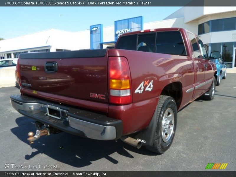 Dark Toreador Red Metallic / Pewter 2000 GMC Sierra 1500 SLE Extended Cab 4x4