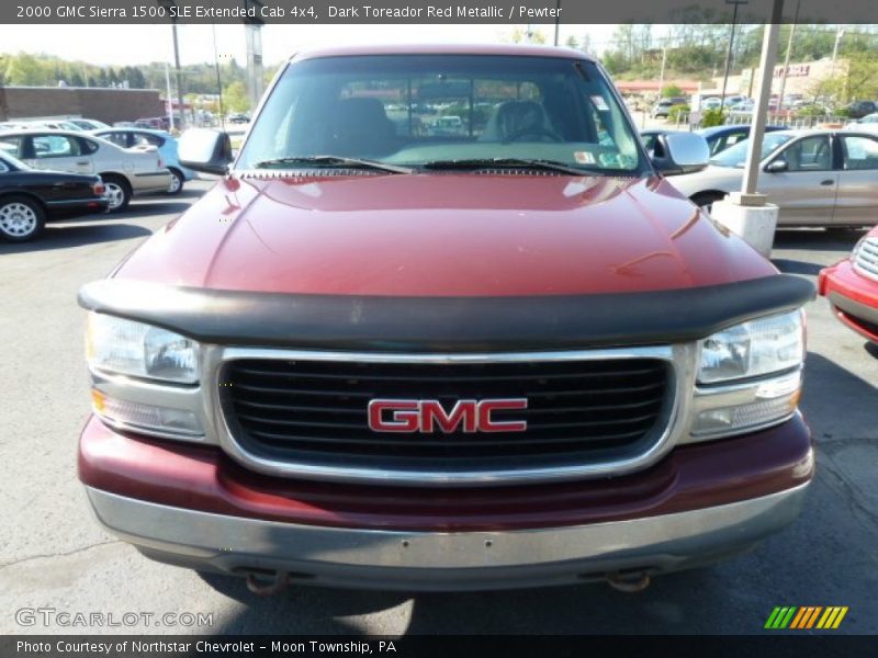 Dark Toreador Red Metallic / Pewter 2000 GMC Sierra 1500 SLE Extended Cab 4x4