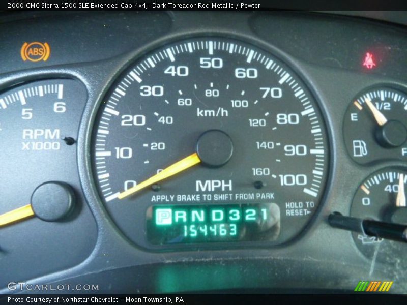 Dark Toreador Red Metallic / Pewter 2000 GMC Sierra 1500 SLE Extended Cab 4x4