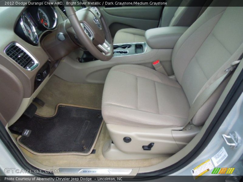 Bright Silver Metallic / Dark Graystone/Medium Graystone 2012 Dodge Durango Crew AWD