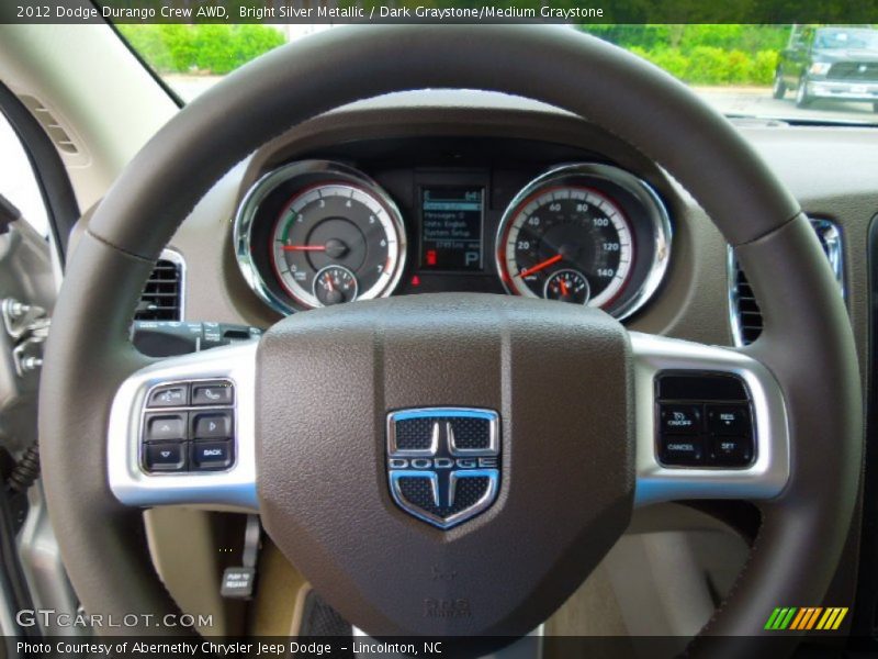 Bright Silver Metallic / Dark Graystone/Medium Graystone 2012 Dodge Durango Crew AWD
