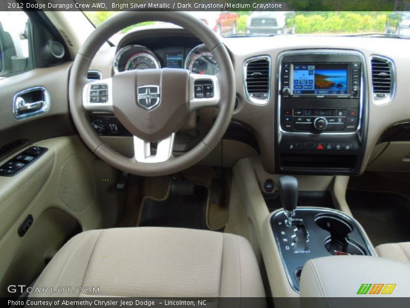 Bright Silver Metallic / Dark Graystone/Medium Graystone 2012 Dodge Durango Crew AWD