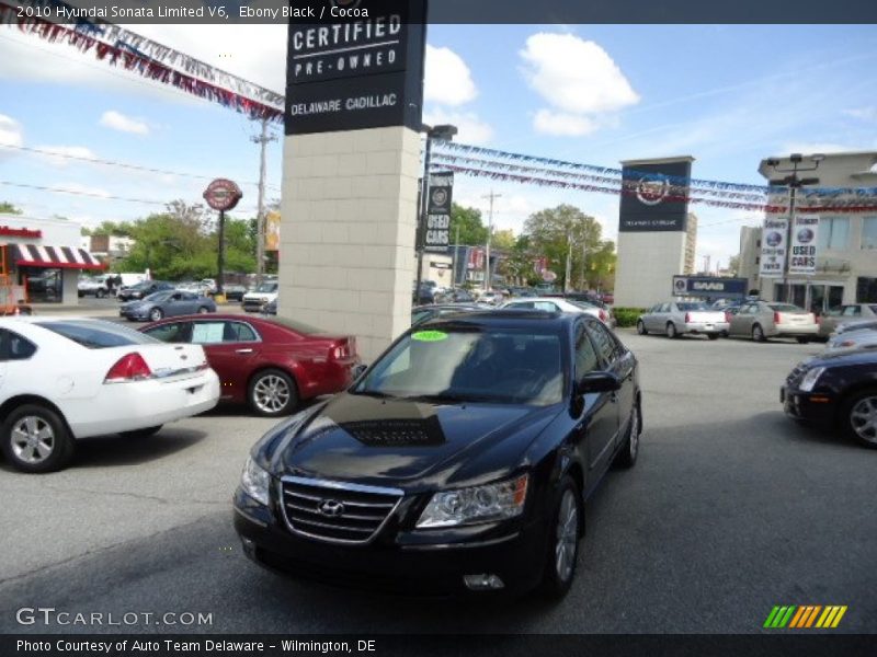 Ebony Black / Cocoa 2010 Hyundai Sonata Limited V6