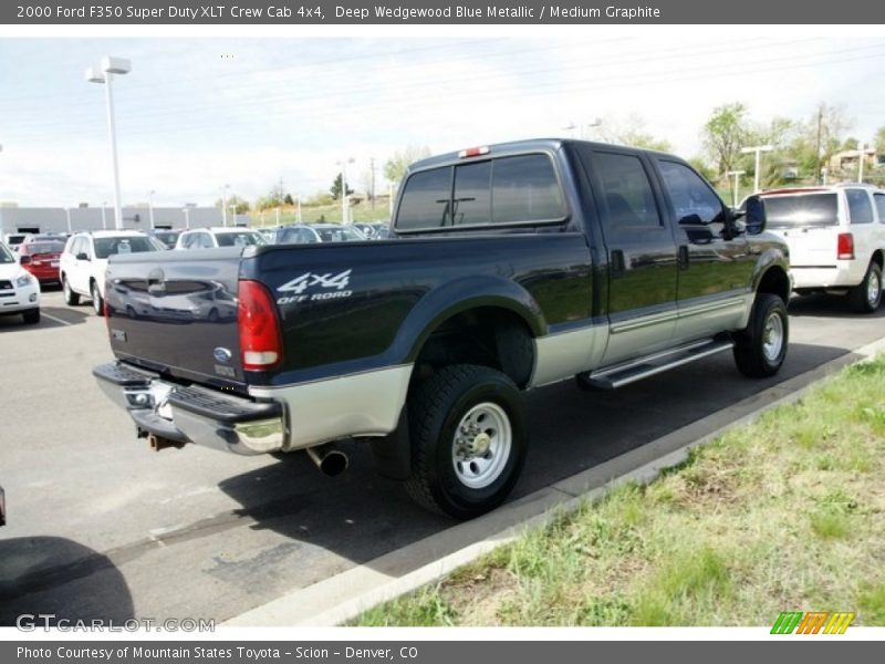 Deep Wedgewood Blue Metallic / Medium Graphite 2000 Ford F350 Super Duty XLT Crew Cab 4x4