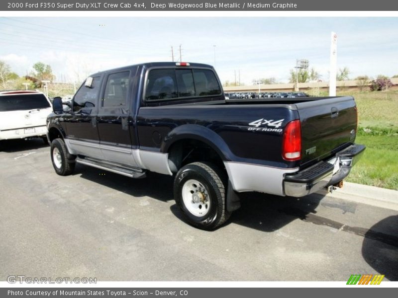 Deep Wedgewood Blue Metallic / Medium Graphite 2000 Ford F350 Super Duty XLT Crew Cab 4x4