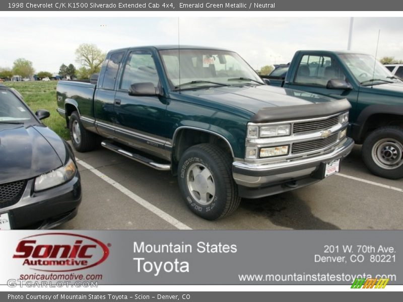 Emerald Green Metallic / Neutral 1998 Chevrolet C/K K1500 Silverado Extended Cab 4x4