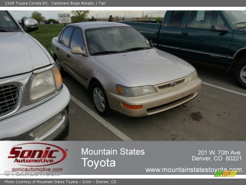 Cashmere Beige Metallic / Tan 1996 Toyota Corolla DX