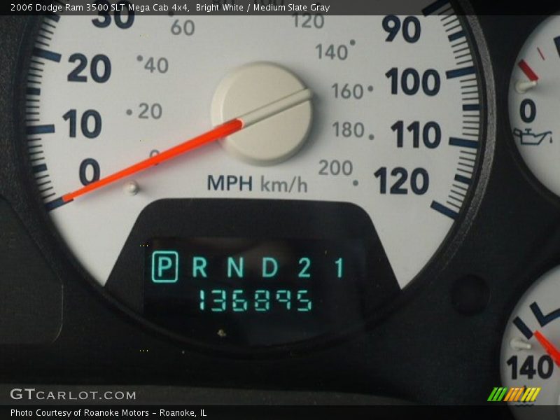 Bright White / Medium Slate Gray 2006 Dodge Ram 3500 SLT Mega Cab 4x4