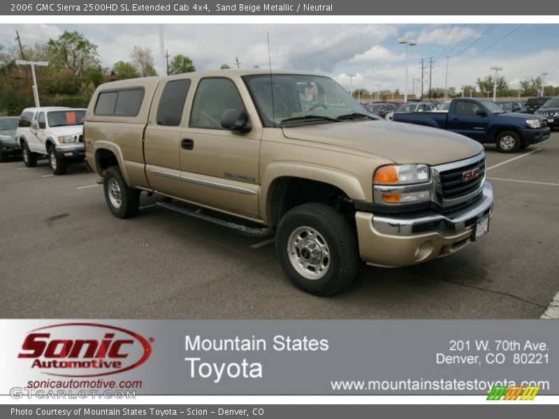 Sand Beige Metallic / Neutral 2006 GMC Sierra 2500HD SL Extended Cab 4x4