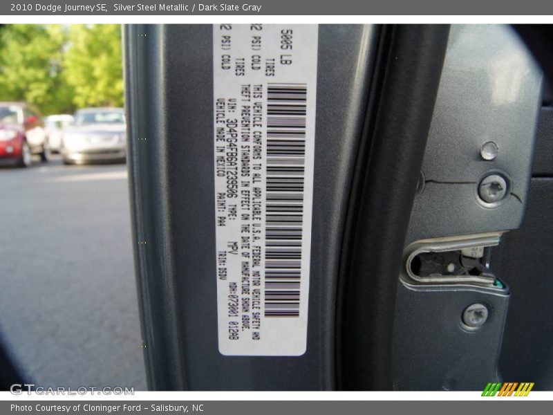 Silver Steel Metallic / Dark Slate Gray 2010 Dodge Journey SE