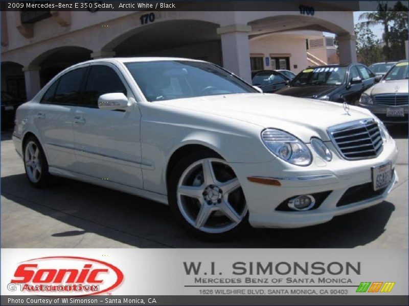 Arctic White / Black 2009 Mercedes-Benz E 350 Sedan