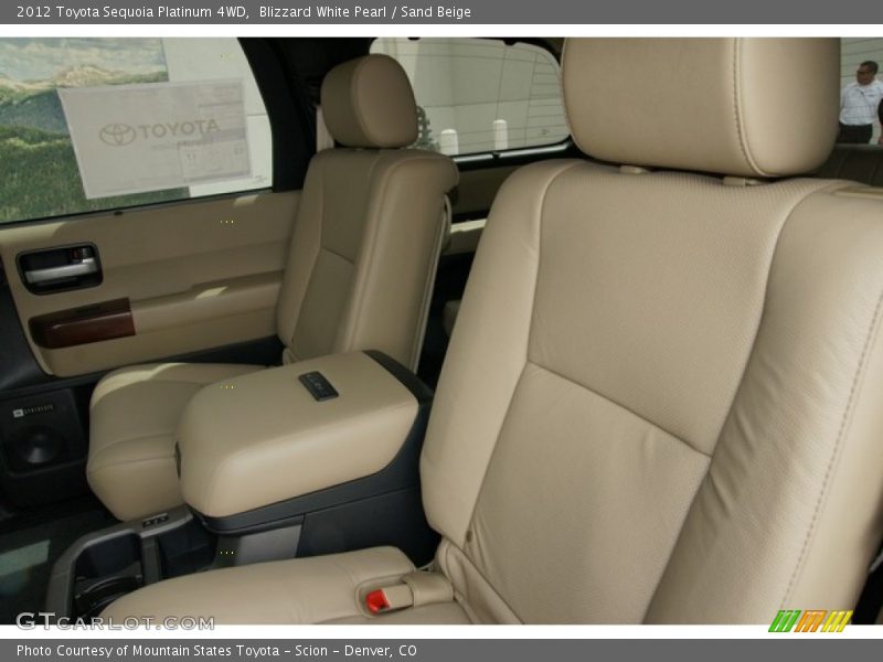 Blizzard White Pearl / Sand Beige 2012 Toyota Sequoia Platinum 4WD