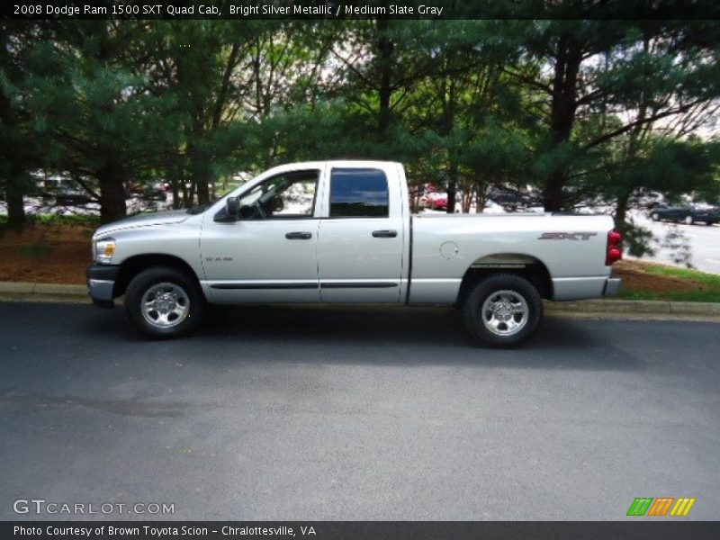 Bright Silver Metallic / Medium Slate Gray 2008 Dodge Ram 1500 SXT Quad Cab