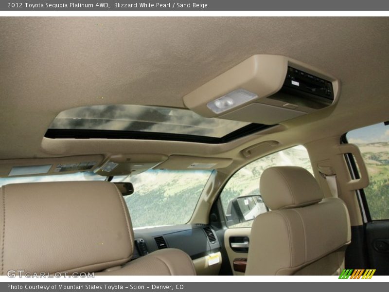 Blizzard White Pearl / Sand Beige 2012 Toyota Sequoia Platinum 4WD