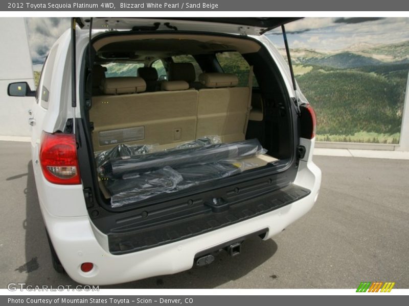 Blizzard White Pearl / Sand Beige 2012 Toyota Sequoia Platinum 4WD