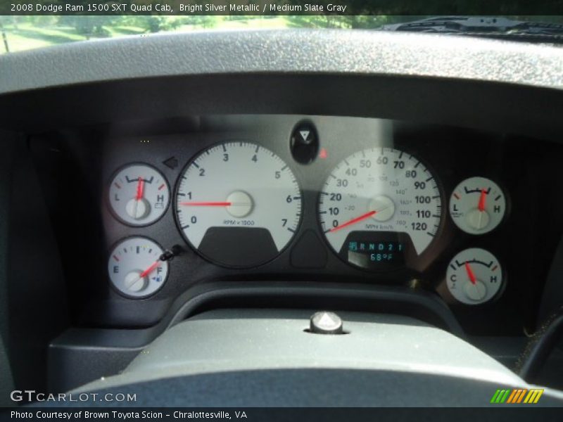 Bright Silver Metallic / Medium Slate Gray 2008 Dodge Ram 1500 SXT Quad Cab
