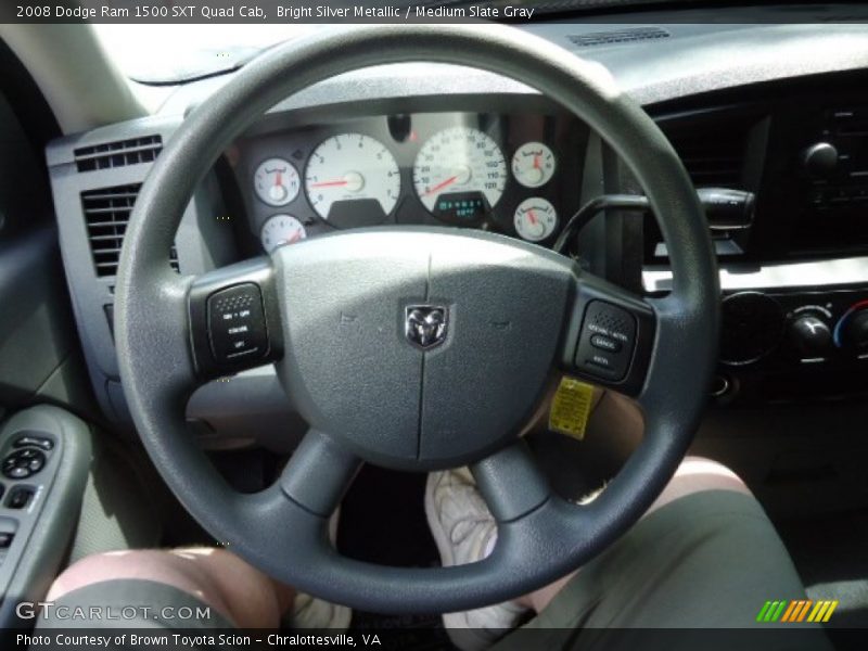 Bright Silver Metallic / Medium Slate Gray 2008 Dodge Ram 1500 SXT Quad Cab