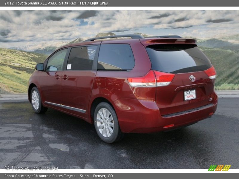 Salsa Red Pearl / Light Gray 2012 Toyota Sienna XLE AWD
