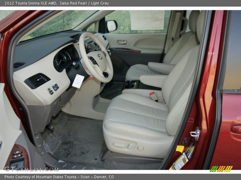 Salsa Red Pearl / Light Gray 2012 Toyota Sienna XLE AWD